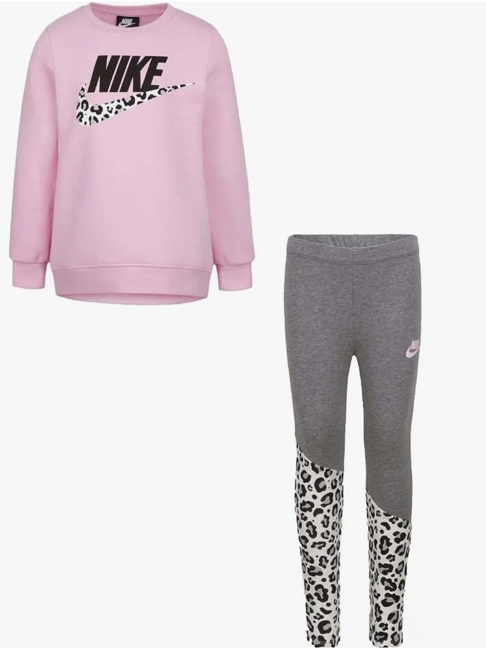 Nike Girl Fleece Tunic Sweatshirt and Leggings 2 Piece Set